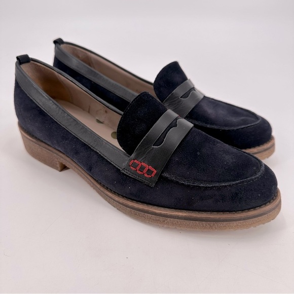 Boden Nya Penny Loafers Size 42 Black Suede - Picture 1 of 7